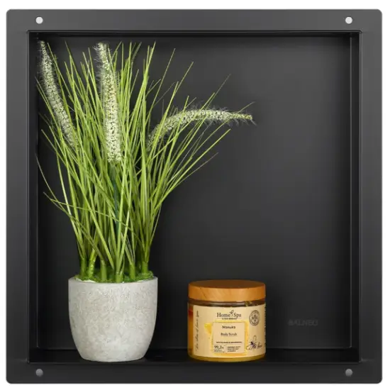 Półka wnękowa Wall Box 30 x 30 x 7 cm czarna ze stali nierdzewnej bez kołnierza